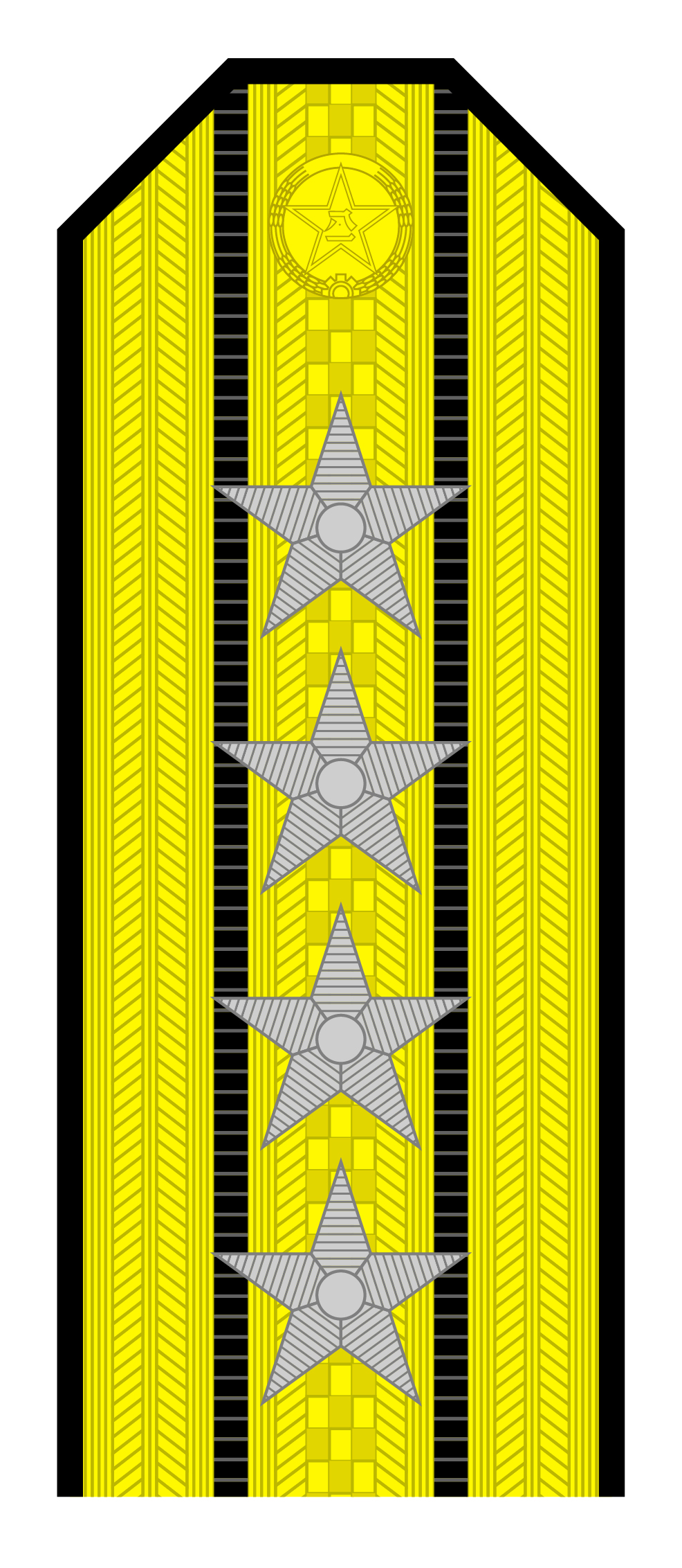 50年代解放军军衔肩章图解,55式上将军衔肩章