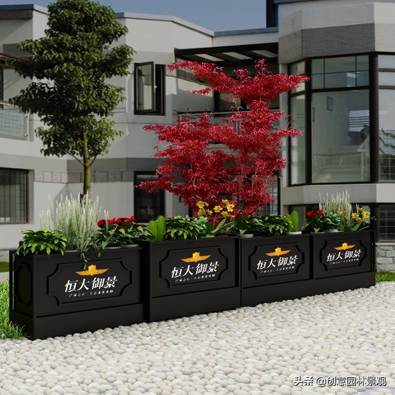 景观花箱花架,铁艺花架造型图片