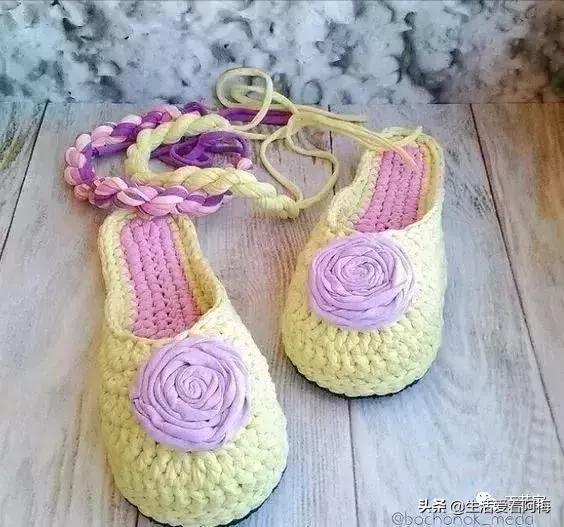 毛线地板拖鞋编织教程全过程,钩拖鞋的各种钩织教程