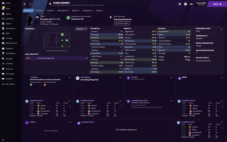 fm2021各位置最好用的球员,fm2021开档必签球员推荐