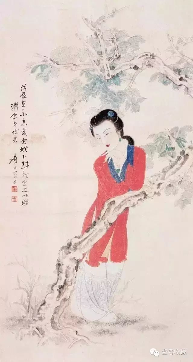 张大千画作美人鹦鹉图,张大千四大美人图真迹