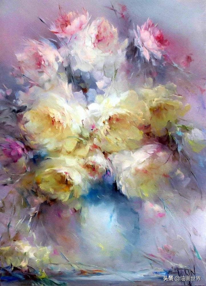 这画家绝对拥有绘画的魔力，把花束画得如此之美