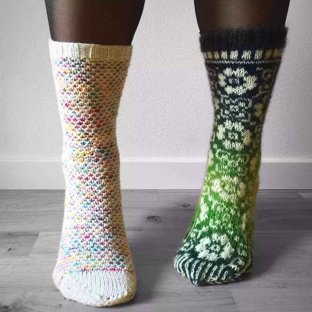 好看毛线袜棒针编织,简单厚实的毛线袜花样