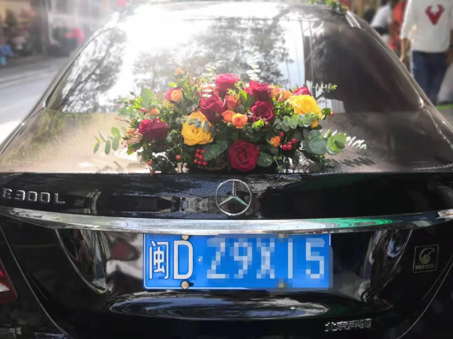 头车婚车装饰鲜花样式,婚车头车装饰图片大全