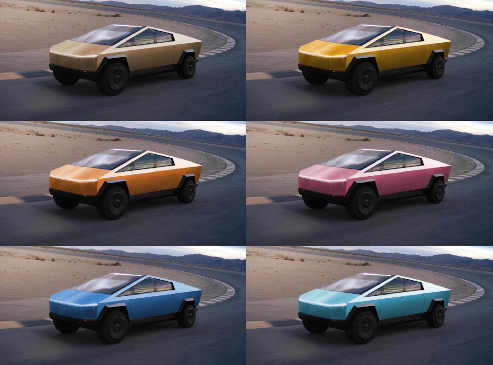 特斯拉皮卡最初的款式,特斯拉皮卡变颜色