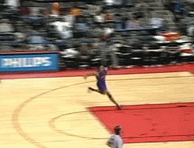 nba2kol文斯卡特98版扣篮动作,文斯卡特大风车扣篮背后角度