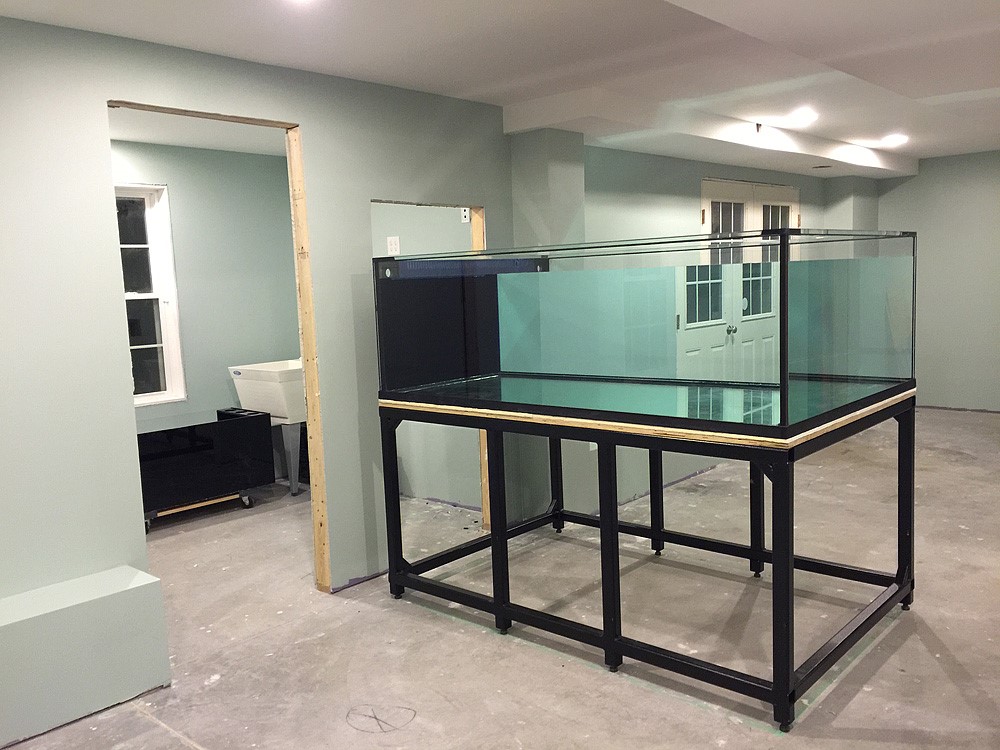 经典海水礁岩生态缸分享，180×120×60厘米三面观赏海缸