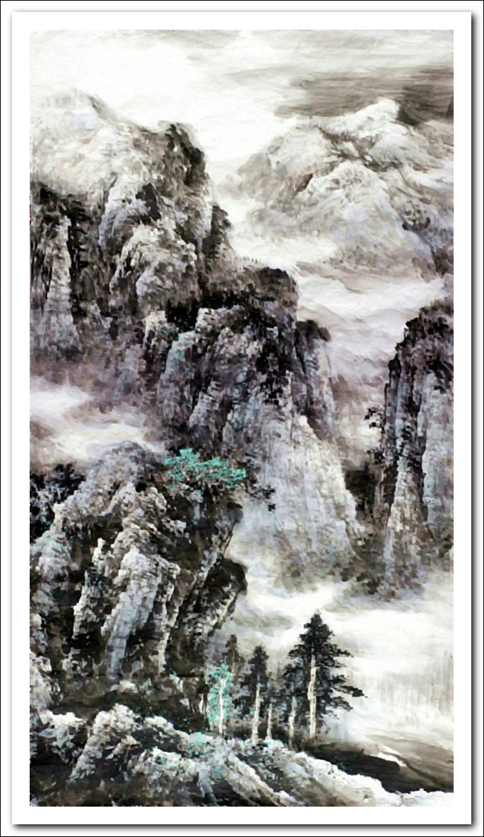 溪山山水画作品,郭金标高清山水画