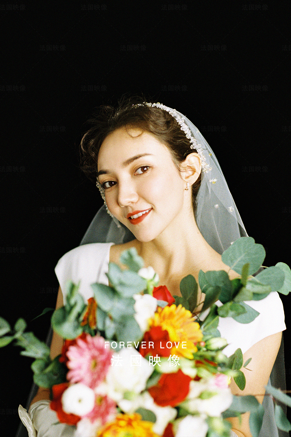 北海拍婚纱照短发,短发新娘婚纱照