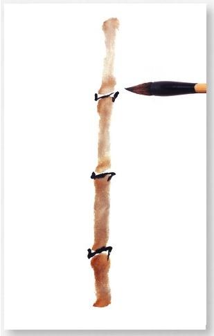 粗竹配细竹的画法,写意绿竹的画法