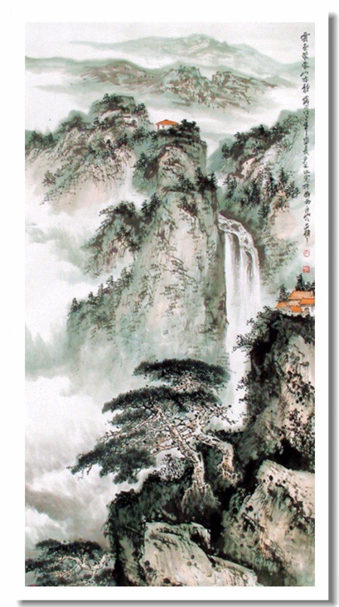 尹延水山水画作品,苏州市水墨山水画