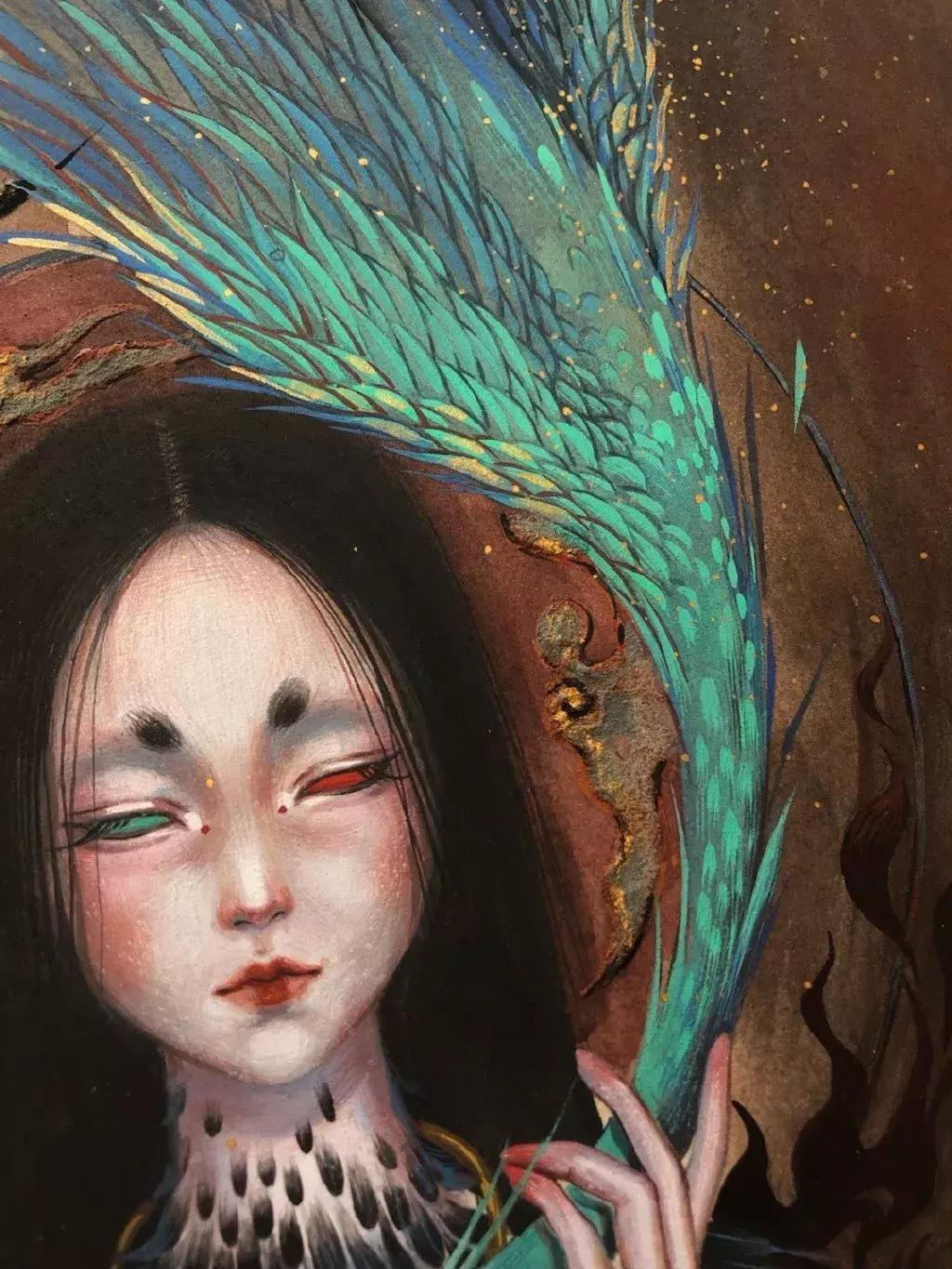 古风绘画线描,100张绝美古风女线描手绘