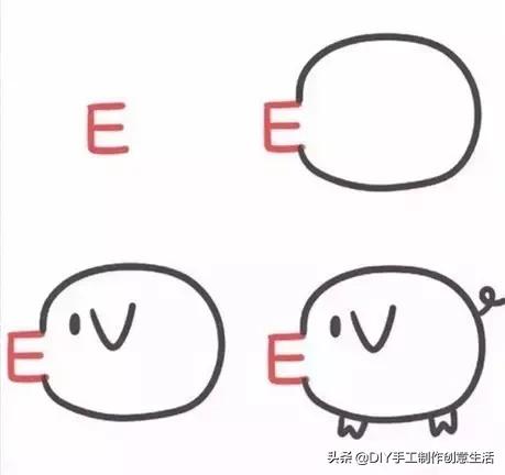 关于可爱的字母简笔画,happy字母简笔画