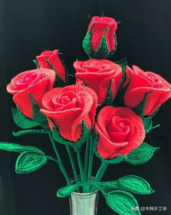 七种玫瑰花的钩编步骤,浪漫永不凋零的玫瑰花折纸