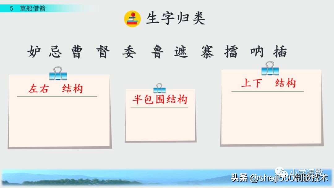 五年级下册5课草船借箭预习笔记,预习第五课草船借箭