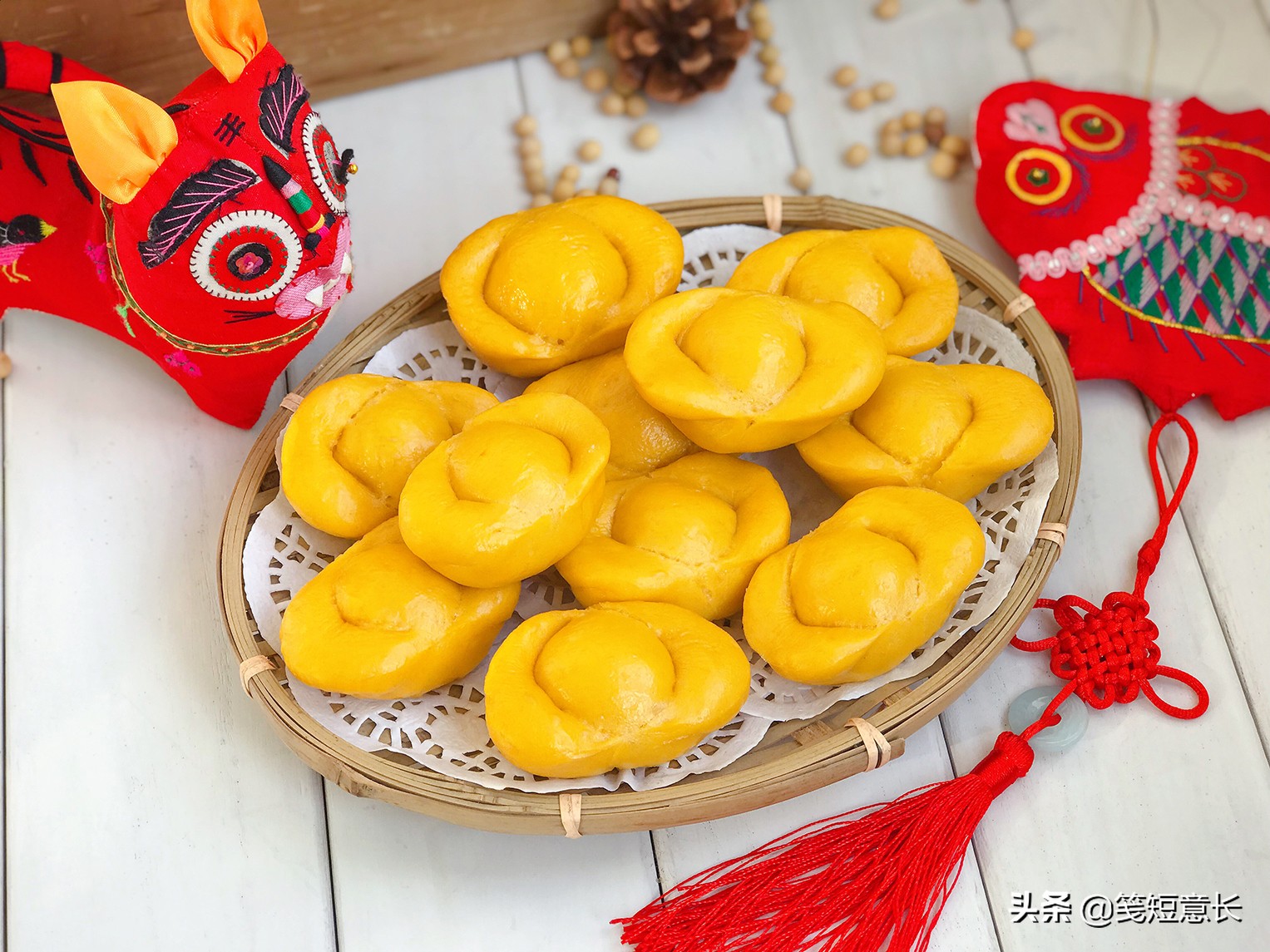 过年谁还吃馒头？土豪快来吃元宝！南瓜面粉，日进斗金，财源滚滚