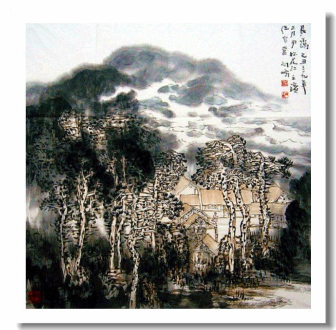 李向鸿山水画精品欣赏,李雁飞写意山水画