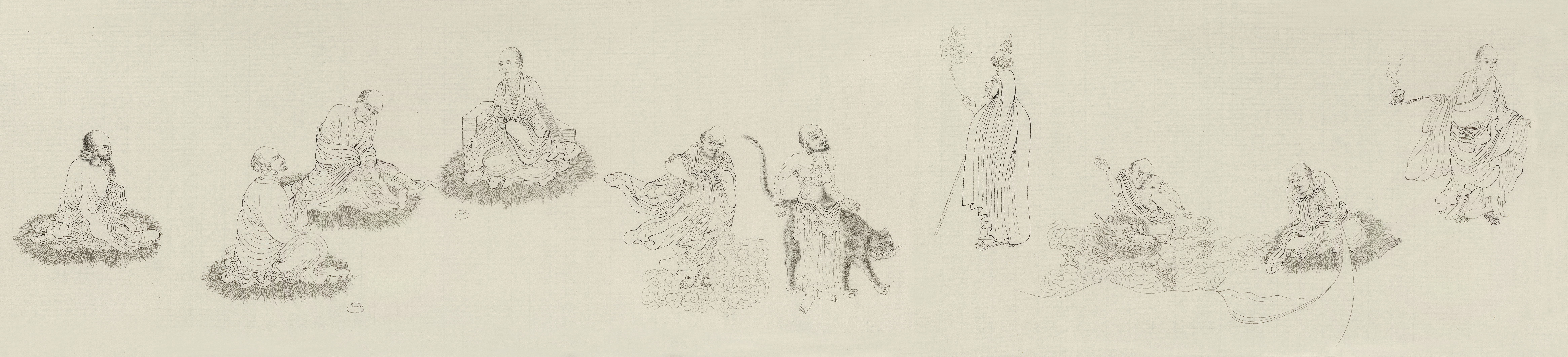 吕布白描绣像图,吕布白描画欣赏