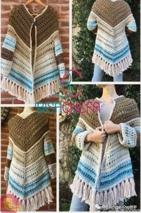 斗篷披肩钩花图样,针织披肩花样图片大全