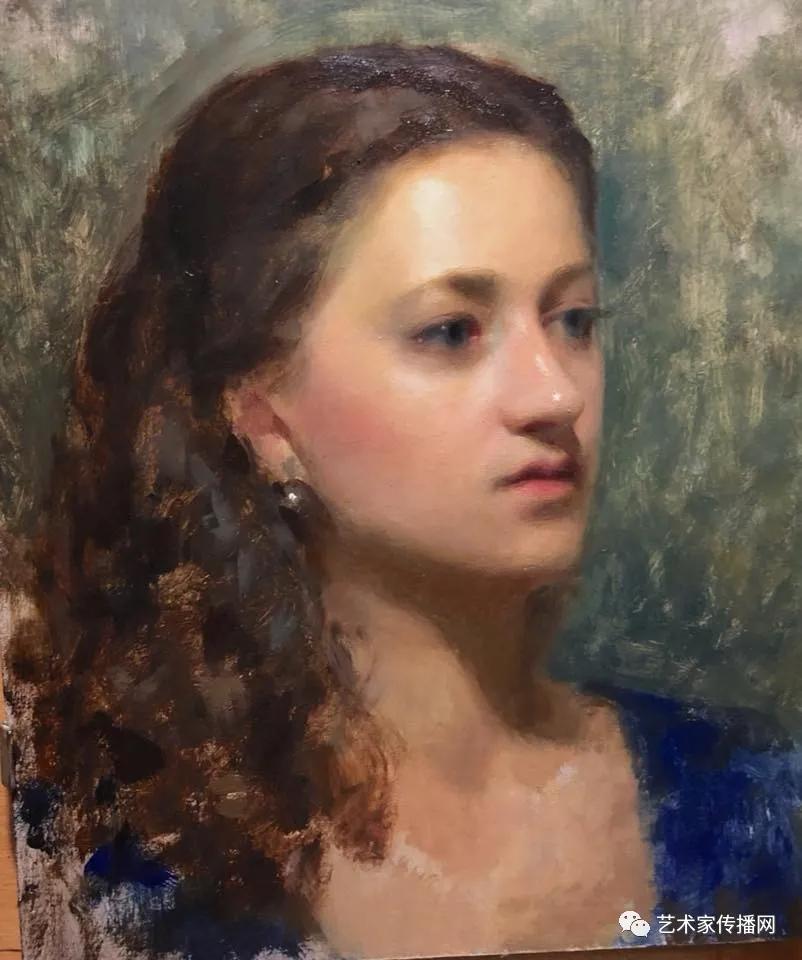 美国写实油画大师作品欣赏,写实油画中国女肖像脸部调色技巧