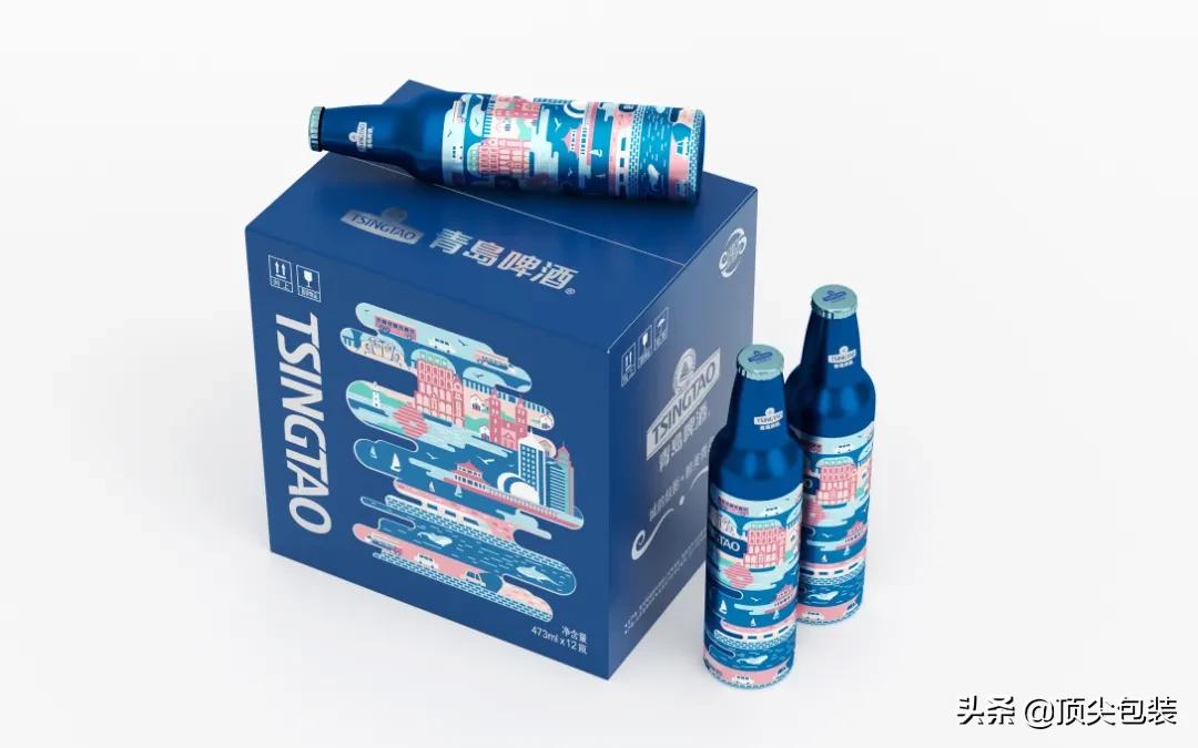 青岛啤酒醉美青岛礼盒,青岛啤酒的产品包装设计