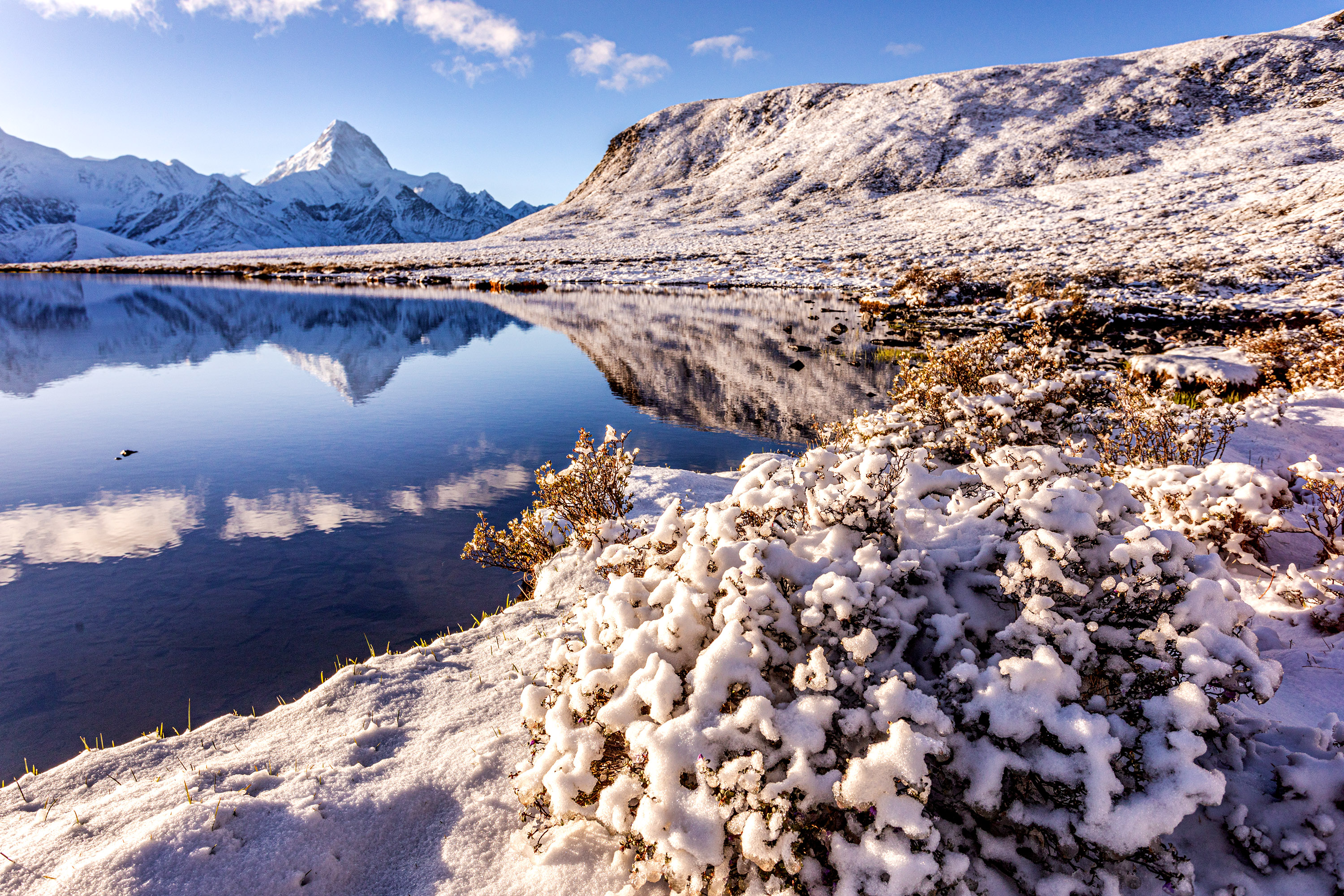 贡嘎雪山自由旅拍,里索海贡嘎雪山全景