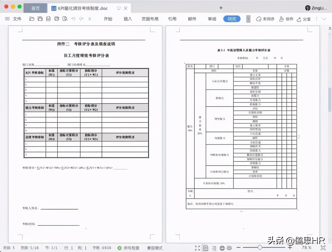 员工绩效考核量化明细表,员工绩效考核表简单