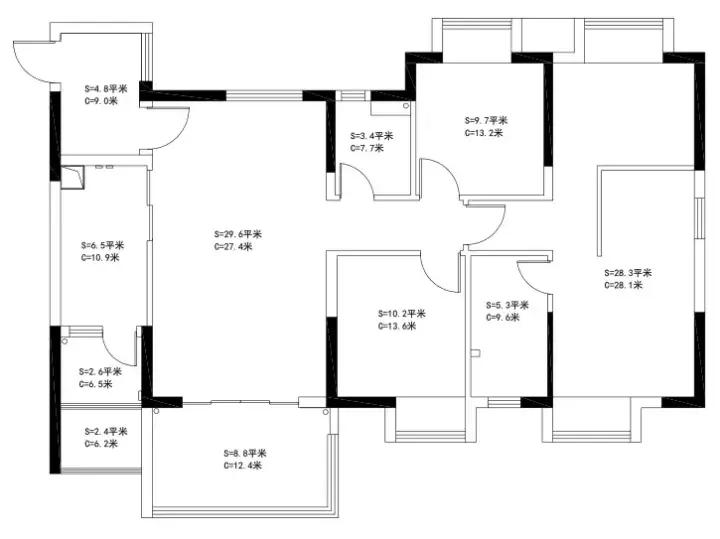 97平方酒店式小三房经济装修,极简酒店风装修小三房