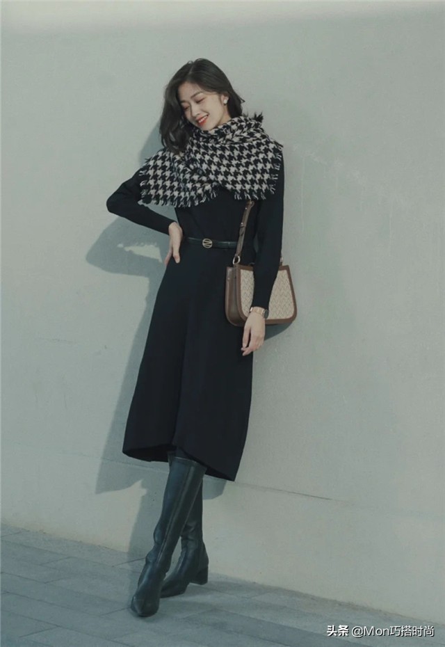 简单又显瘦的细腰带,腰带系成v型显瘦