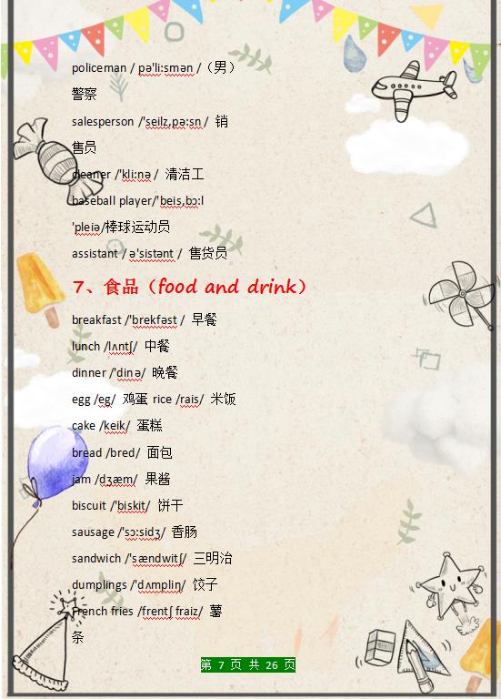 小学英语单词总结大全带音标,1-6年级英语1600个单词带音标