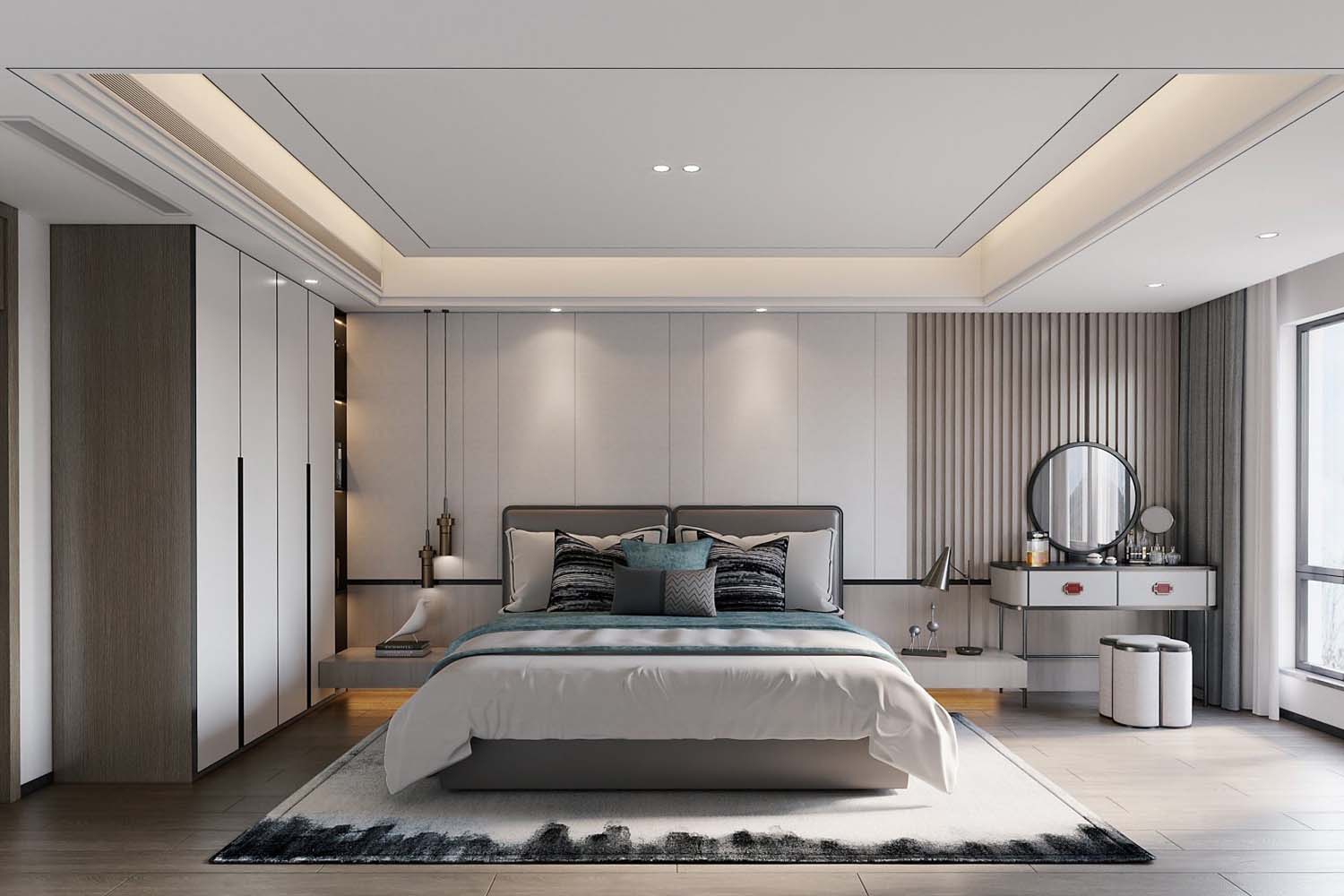 一百平极简轻奢风,99平米小三室轻奢风