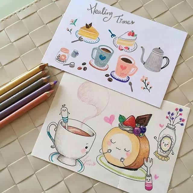 哈士奇的简笔画图片用彩铅画的,儿童彩铅简笔画6-12岁美观小人