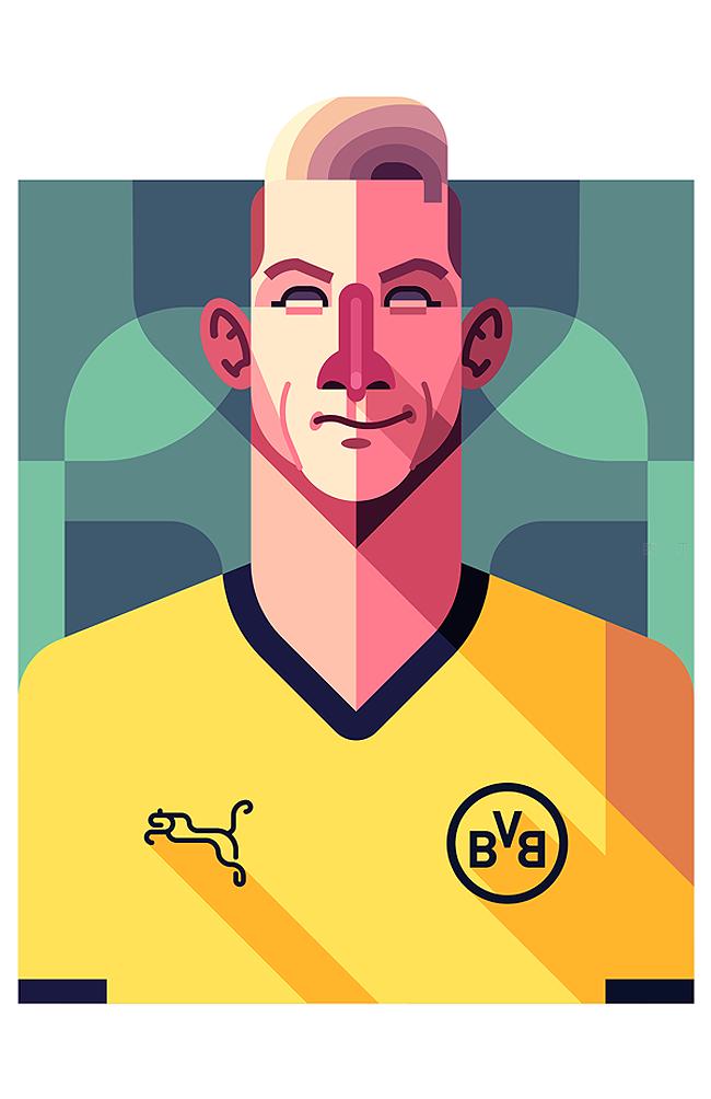 足球运动员插画,美国插画师josieportillo绘画