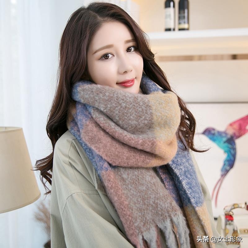冬季羊绒围巾10种围法,系针织羊绒围巾教程