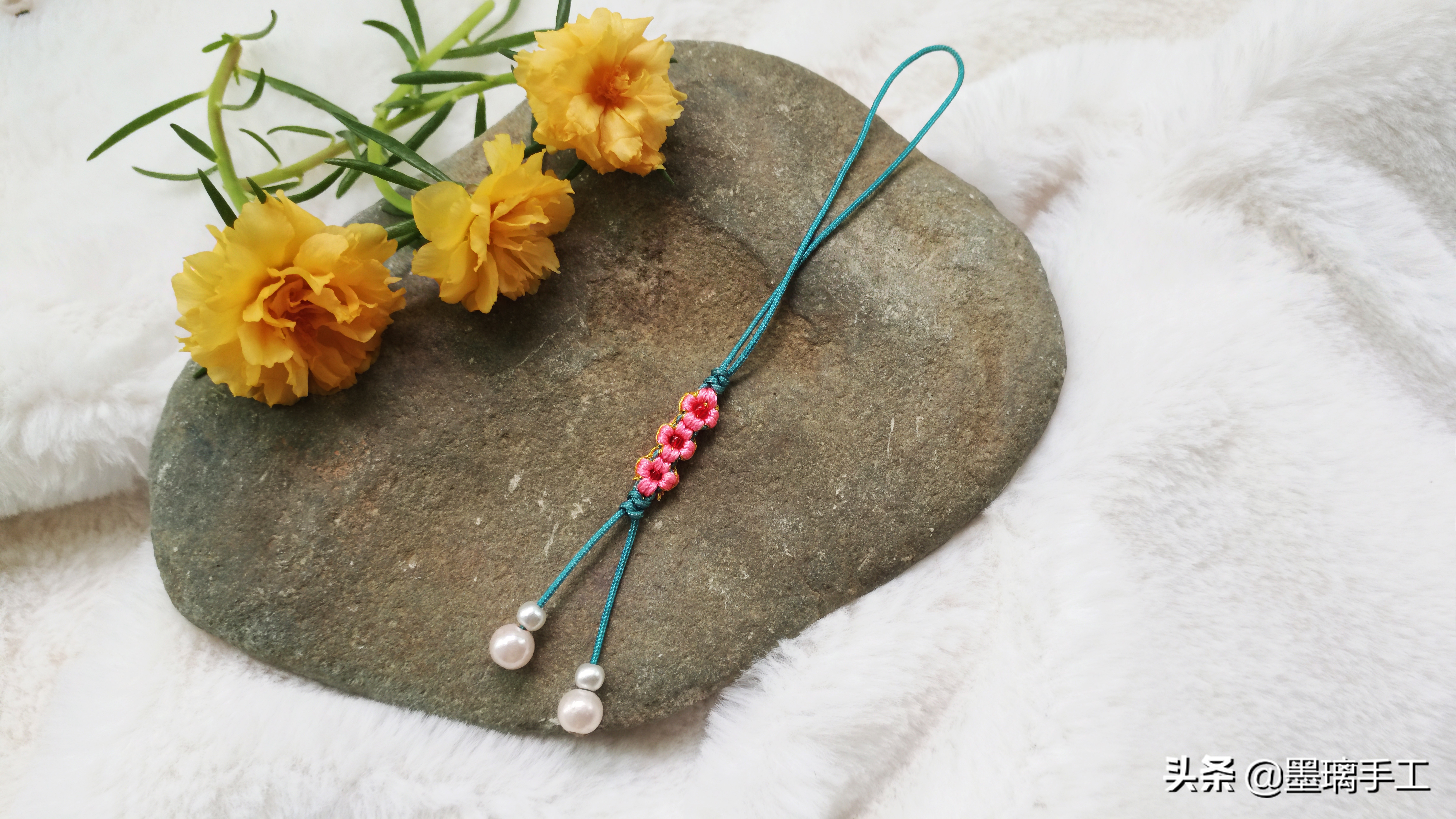 桃花结手机绳编织教程,手工编织情丝结视频教程