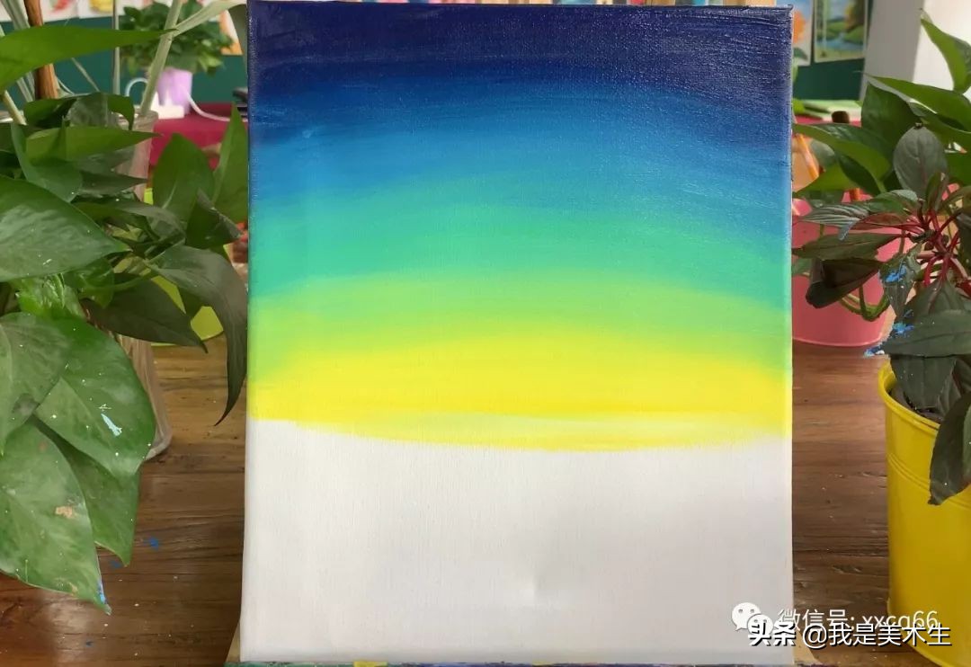 用油画棒画风景油画教程简单儿童,儿童油画瀑布的画法教程