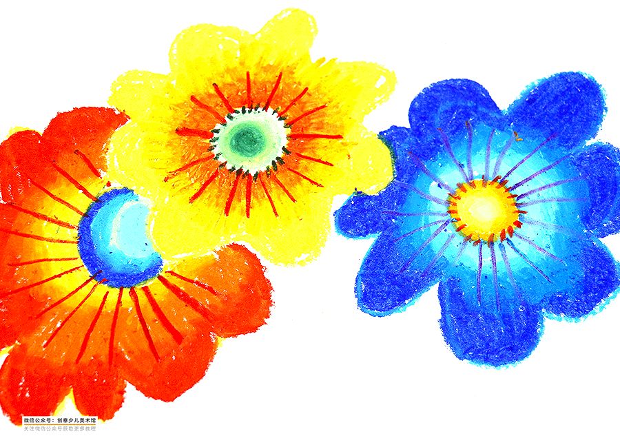 用油画棒刮刀画花朵,用油画棒画花朵教程简单立体