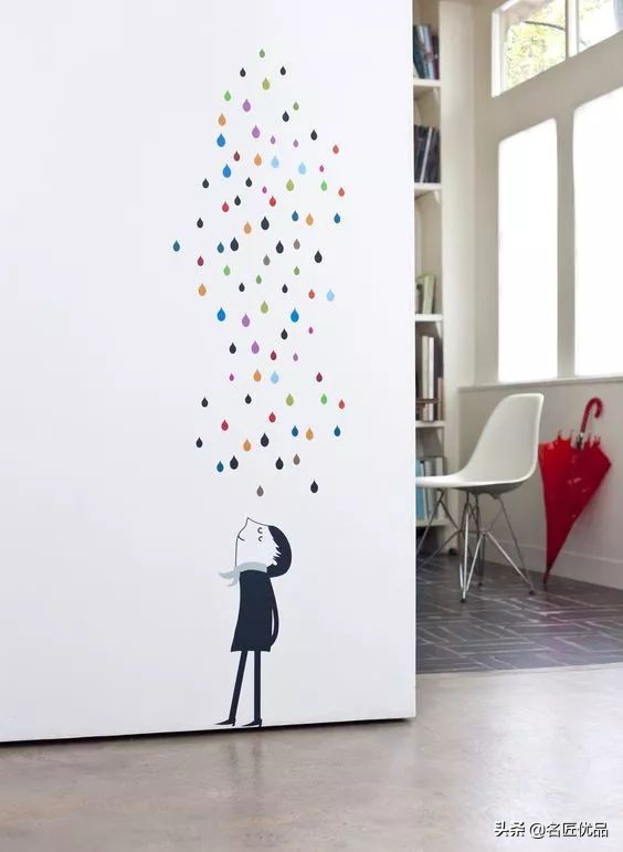 墙壁简单又好看的墙绘,手绘高级感墙面