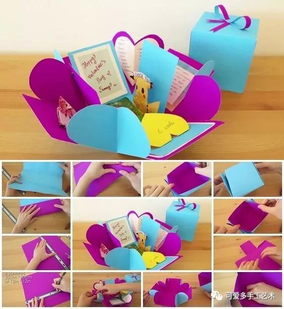 diy礼品盒花,大号礼品盒diy图案