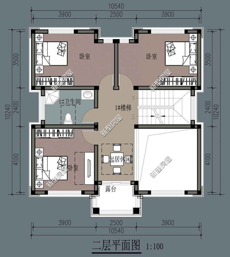 18米宽10米进深双拼两层别墅图纸,农村两层别墅怎么建