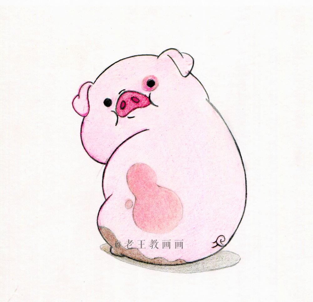 英语画小猪简笔画,画小猪唏哩呼噜简笔画