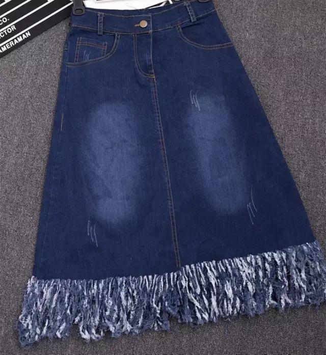 牛仔裤怎么改造成破洞流苏,旧牛仔裤腿简单变裙子