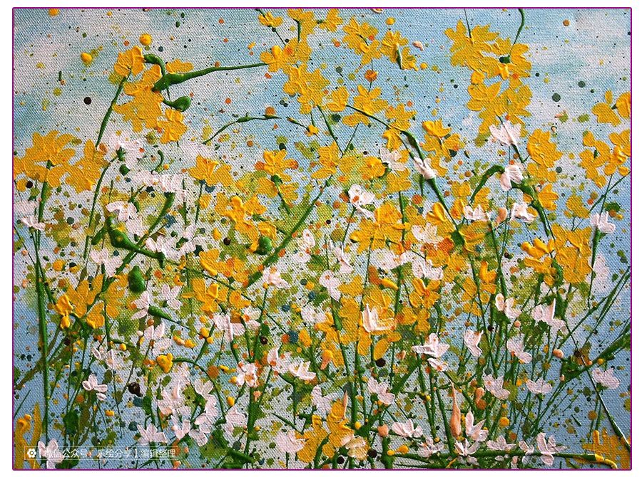 膏状水彩颜料绘画花草,藤蔓植物创意画颜料