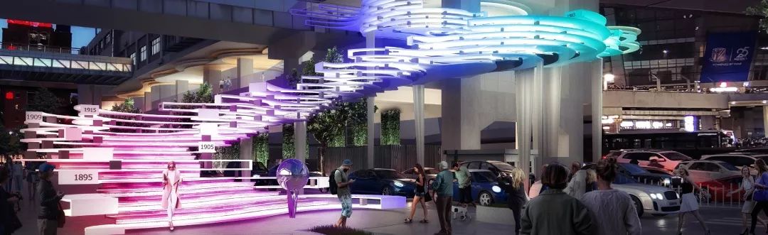 “活力纽带”焕活桥下空间-虹口足球场站桥下空间设计