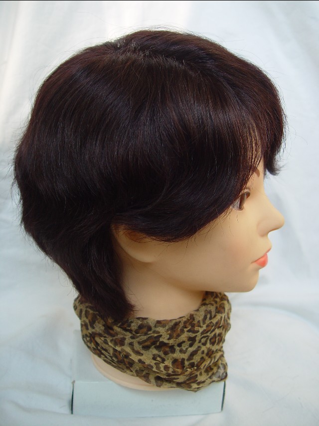 遮盖白发头顶的假发,假发遮盖白发发型