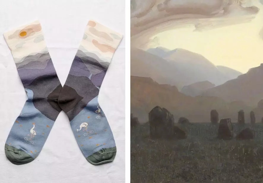 优雅气质花纹蕾丝船袜 (亚洲民族复古风短棉袜)