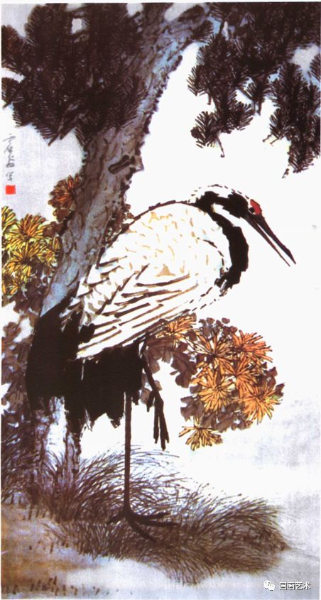 松鹤延年比较有名的图画,写意松鹤图看一下