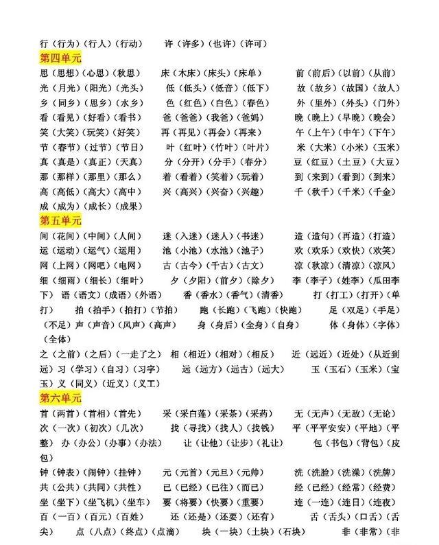 小学一年级上学期语文知识点汇总,一年级语文要掌握哪些知识点