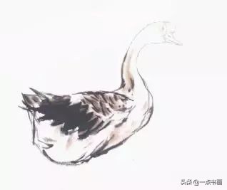 鹅画法可爱简单在陆地上行走,图文教程鹅写意画法