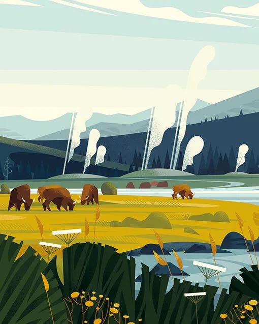 欧美风插画风景图文,迷人风景插画图片大全